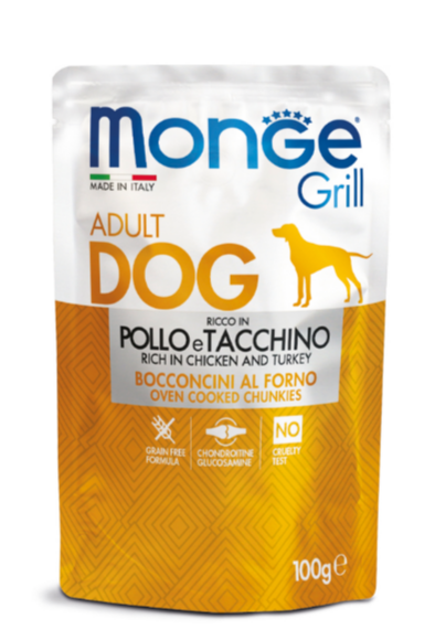 Monge Dog Grill Pouch паучи для собак курица с индейкой 100г MZB013116 - фото 15916