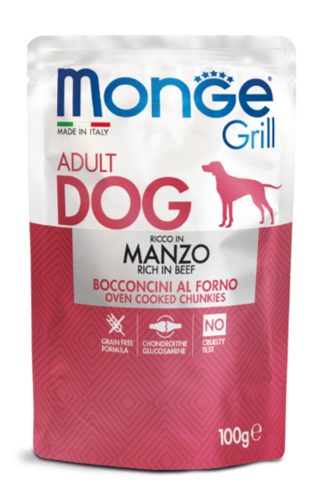 Monge Dog Grill Pouch паучи для собак говядина, 100 гр MZB013154 - фото 15920
