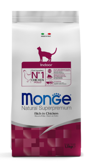 Monge Cat Indoor корм для домашних кошек, 1.5 кг MZB005111 - фото 16125