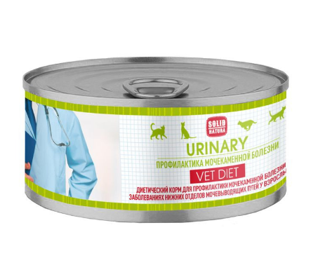 Solid Natura VET Urinary диета для кошек влажный, 100 гр MZB830901 - фото 16236
