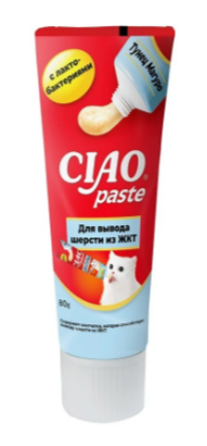 INABA Paste паста для кошек для вывода шерсти из ЖКТ Тунец Магуро, 80 гр MZB644573 - фото 16355