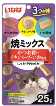 INABA ЯКИМИКСУ Cо вкусом кацуобуси, куриного бульона и кальмара  лакомство для кошек, 25 гр MZB635779 - фото 16371