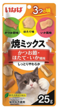 INABA ЯКИМИКСУ Cо вкусом кацуобуси, морского гребешка и кальмара лакомство для кошек, 25 гр MZB635762 - фото 16372