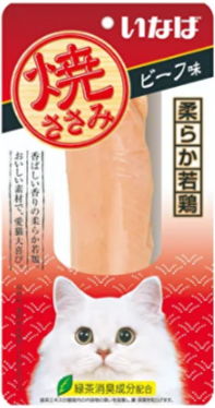 INABA ЯКИСАСАМИ Куриное филе со вкусом говядины для кошек, 26 гр MZB706684 - фото 16377