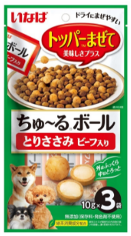 INABA Churu Ball лакомство-топпинг для собак шарики с кремовой начинкой куриное филе с говядиной, 10 гр*3 шт MZB147630 - фото 16391