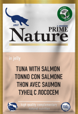 PRIME NATURE пауч в желе Тунец с лососем для кошек, 100 гр MZB460032 - фото 16616