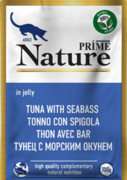 PRIME NATURE пауч в желе Тунец с морским окунем для кошек, 100 гр MZB460124 - фото 16617