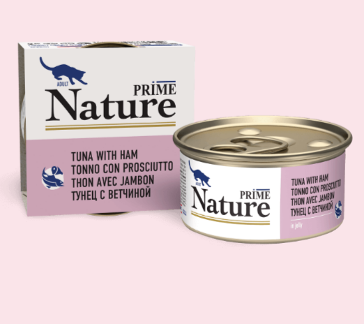 PRIME NATURE ж/б в желе Тунец с ветчиной для кошек, 85 гр MZB460247 - фото 16624