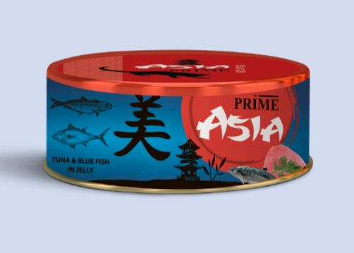 PRIME ASIA ж/б Тунец с голубой рыбой в желе для кошек, 85 гр MZB517697 - фото 16637