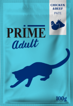 PRIME ADULT пауч паштет из курицы и говядины для кошек, 100 гр MZB260450 - фото 16641