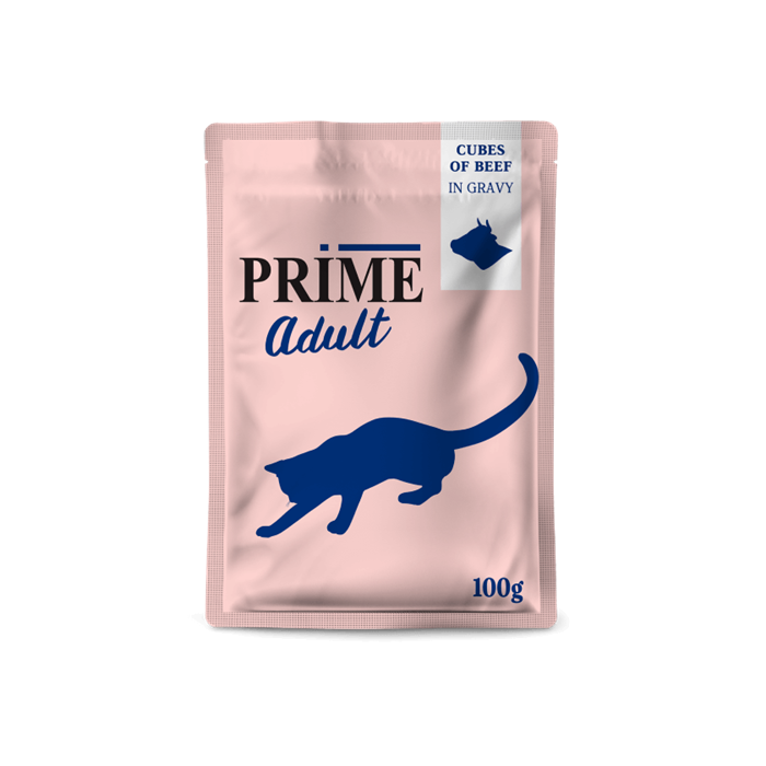 PRIME ADULT пауч Кусочки из говядины в бульоне для кошек, 100 гр MZB260498 - фото 16642