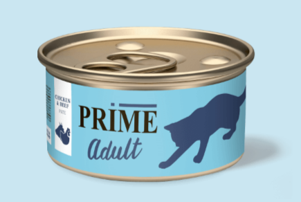 PRIME ADULT ж/б курица и говядина паштет для кошек, 75 гр MZB680166 - фото 16647