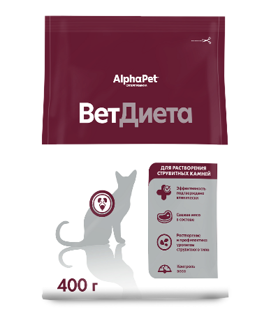 КОРМ ALPHAPET VET DIET URINARY Для взрослых кошек и котов при заболеваниях нижних отделов мочевыводящих путей, 400 гр MZB655230 - фото 16830