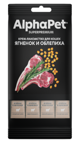 ЛАКОМСТВО ALPHAPET Крем-суп для кошек с ягненком и облепихой, 48 гр MZB654868 - фото 16932