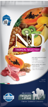 N&D Dog Tropical Selection Medium&Maxi с ягненком и тропическими фруктами низкозерновой сухой корм для взрослых собак, 10 кг MZB042347 - фото 17043