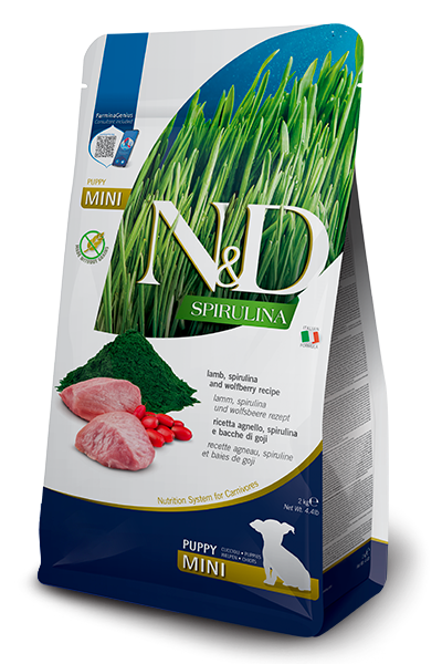 N&D Lamb, Spirulina and Wolfberry puppy mini Ягненок, спирулина и ягоды годжи для щенков мелких пород, 2 кг MZB041036 - фото 17046