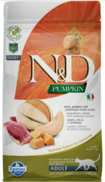 N&D Cat Pumpkin c уткой, дыней и тыквой беззерновой сухой корм для кошек, 300 гр MZB035356 - фото 17050