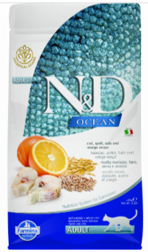 N&D Cod, Spelt, Oats & Orange Adult Треска, спельта, овес и апельсин сухой корм для взрослых кошек, 1.5 кг MZB036780 - фото 17060