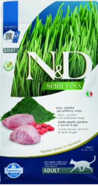 N&D Cat Spirulina с ягненком, спирулиной и ягодами годжи беззерновой сухой корм для кошек, 1.5 кг MZB041142 - фото 17062