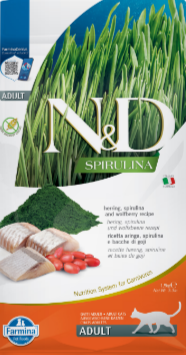 N&D Cat Spirulina с сельдью, спирулиной и ягодами годжи беззерновой сухой корм для кошек, 1.5 кг MZB041135 - фото 17064