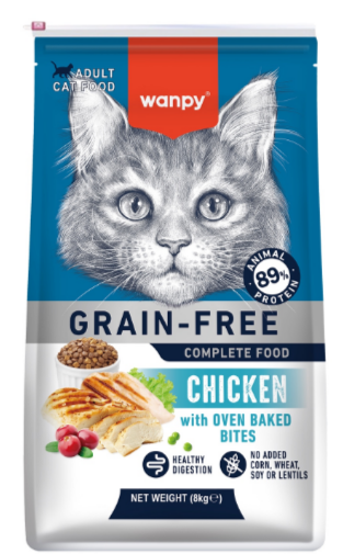 Сухой корм Wanpy Cat беззерновой с курицей для взрослых кошек, 8 кг MZB825180 - фото 17289