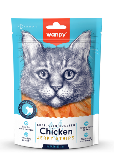Wanpy Cat Лакомство для кошек «мягкая вяленая соломка» из курицы, 80 гр MZB811299 - фото 17295