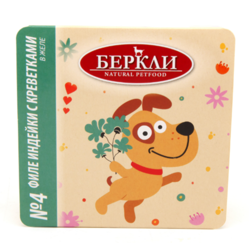 Беркли №4 Филе индейки с креветками в желе для собак ламистер, 100 гр MZB907658 - фото 17362