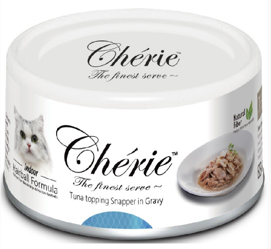 Корм влажный Pettric Cherie Hairball Control Тунец с луцианом в подливе, 80 г MZB600487 - фото 17483