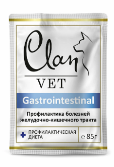 CLAN VET GASTROINTESTINAL пауч кусочки в соусе для собак Профилактика болезней ЖКТ, 85 гр MZB265707 - фото 17518