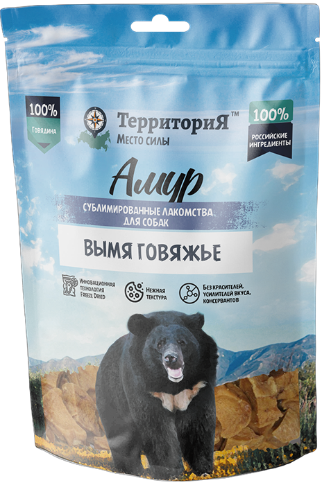 Территория Амур Вымя говяжье лакомство сублимированное для собак, 60 гр MZB218422 - фото 17570