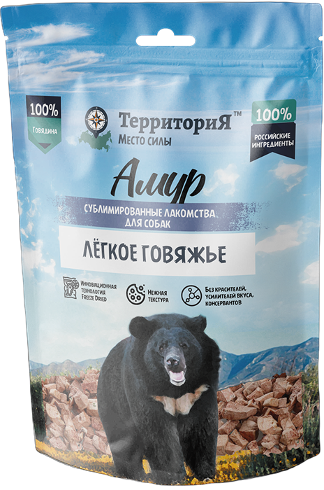 Территория Амур Легкое говяжье лакомство сублимированное для собак, 30 гр MZB218408 - фото 17574
