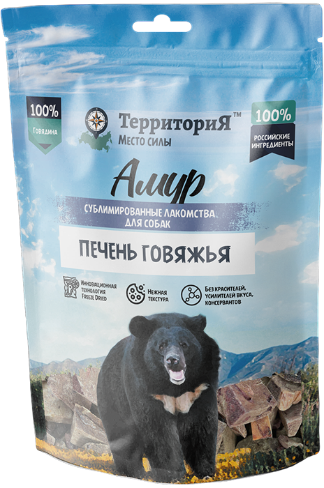 Территория Амур Печень говяжья лакомство сублимированное для собак, 70 гр MZB218392 - фото 17578