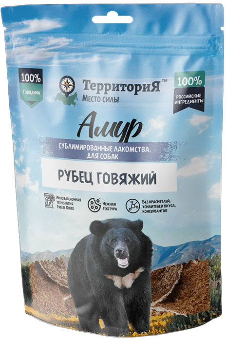 Территория Амур Рубец говяжий лакомство сублимированное для собак, 35 гр MZB218415 - фото 17582