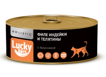 Консервы для кошек Lucky bits филе индейки и телятины с брусникой, 100 гр MZB017688 - фото 17636