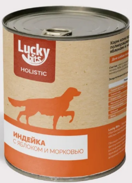Консервы для собак Lucky bits индейка с яблоком и морковью, 970 гр MZB643413 - фото 17646