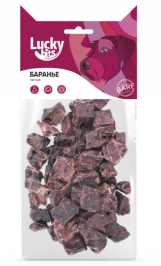 Лакомство для собак Lucky bits баранье легкое, 40 гр MZB091059 - фото 17655