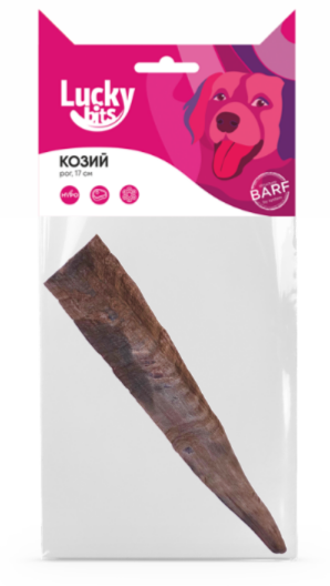 Лакомство для собак Lucky bits козий рог S17 см, 80 гр MZB090953 - фото 17657
