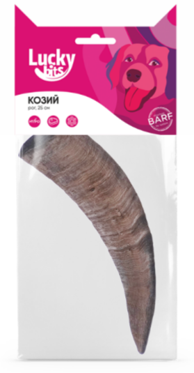 Лакомство для собак Lucky bits козий рог М25 см, 160 гр MZB090960 - фото 17659