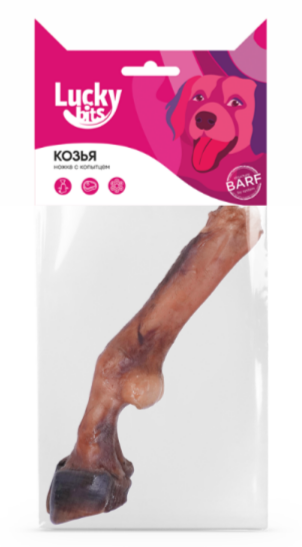 Лакомство для собак Lucky bits козья ножка с копытцем, 100 гр MZB090991 - фото 17661
