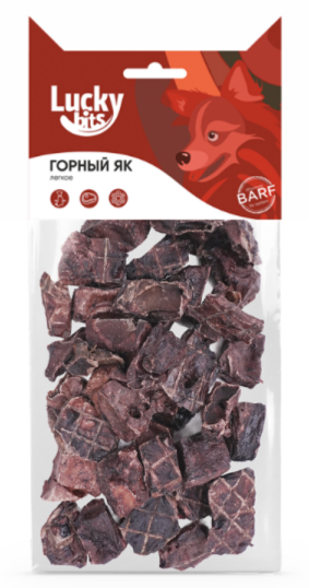 Лакомство для собак Lucky bits горный як легкое, 40 гр MZB015028 - фото 17673