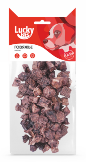Лакомство для собак Lucky bits говяжье легкое, 40 гр MZB015011 - фото 17677