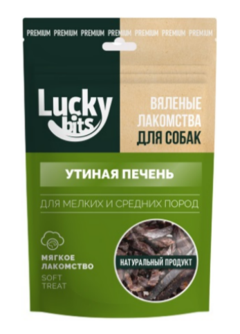 Лакомство для собак Lucky bits Вяленая утиная печень, 30 гр MZB600646 - фото 17685