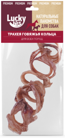 Лакомство для собак Lucky bits трахея говяжья (кольца), 40 гр MZB014892 - фото 17705