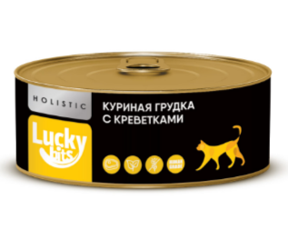 Консервы для кошек Lucky bits куриная грудка с креветками, 100 гр MZB017732 - фото 17714
