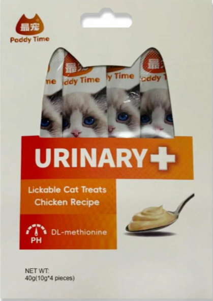 Paddy Time Urinary+ функциональное лакомство-пюре на основе курицы для кошек и котят, 4*10 гр MZB008676 - фото 17720