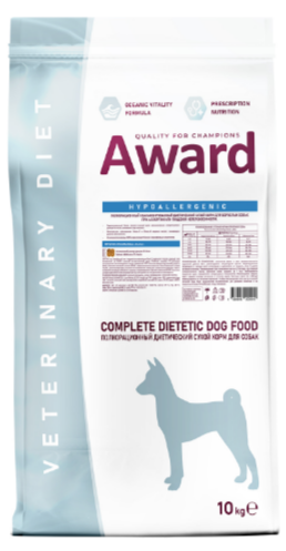Диетический корм AWARD VETERINARY DIET HYPOALLERGENIC для взрослых собак при аллергии или пищевой непереносимости, 10 кг MZB200244 - фото 17920