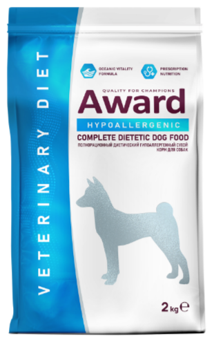 Диетический корм AWARD VETERINARY DIET HYPOALLERGENIC для взрослых собак при аллергии или пищевой непереносимости, 2 кг MZB200237 - фото 17922