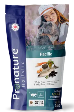 Pronature Holistic Pacific корм для СТЕРИЛИЗОВАННЫХ кошек океаническая белая рыба с рисом, 340 гр MZB268494 - фото 18190