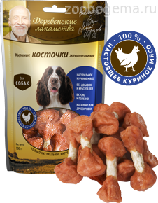Деревенские лакомства Куриные косточки жевательные для собак - фото 5076