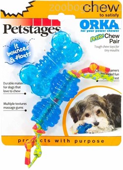 PETSTAGES НАБОР ДВУХ ИГРУШЕК ДЛЯ СОБАК МЕЛКИХ ПОРОД "ОРКА КОСТОЧКА+ГАНТЕЛЯ" - фото 6816